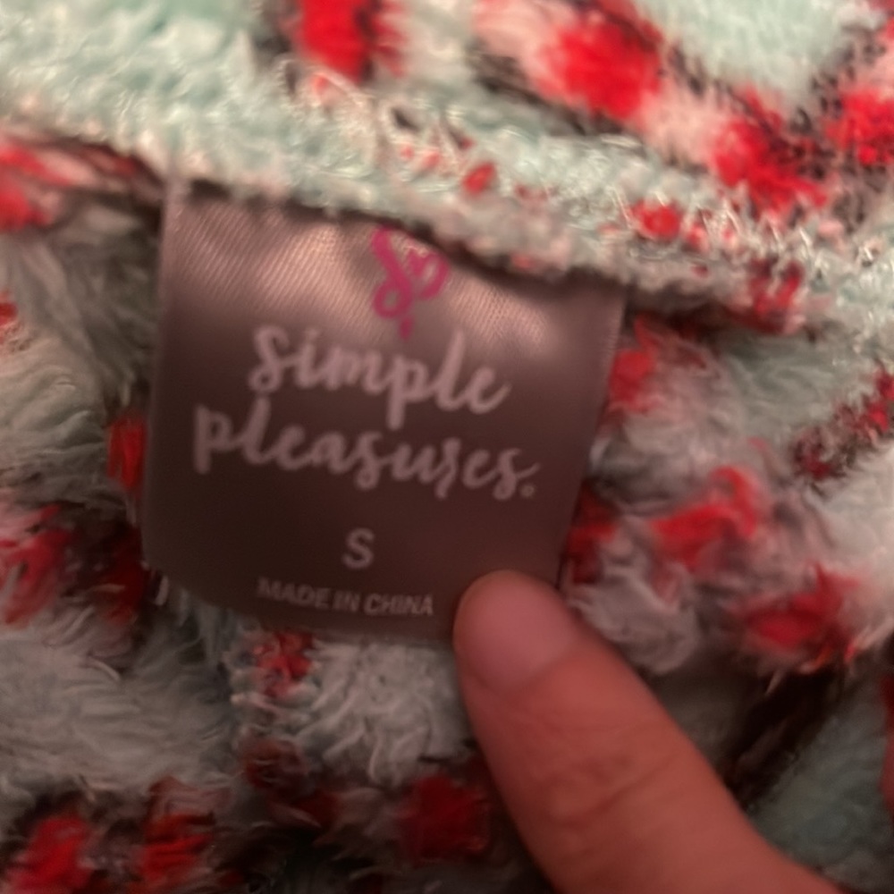 Heart candy cane fuzzy sweatpants with wide legs - Picture 3 of 3